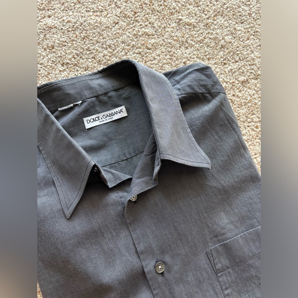 Dolce and Gabbana Dark Gray Button Up Large